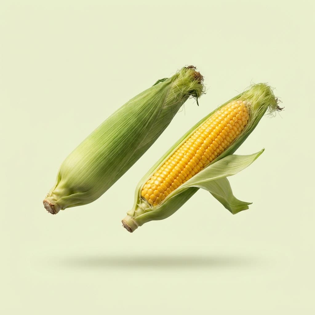 Two sweet corn cobs